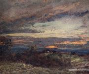 John Constable Hampstead Heath,sun setting over Harrow 12 September 1821 painting